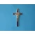 Krzyż metalowy z medalem Św.Benedykta 12,5 cm Wersja Lux niebieski